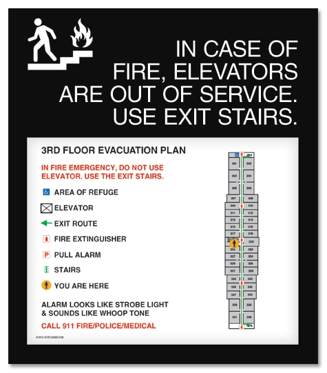 Standard Elevator Evacuation Plans - CA Compliant