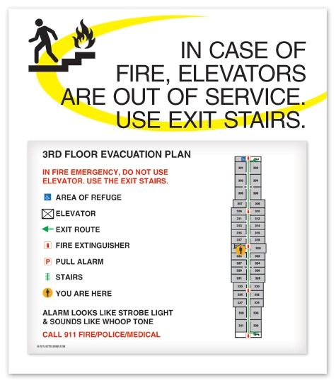 Standard Elevator Evacuation Plans - CA Compliant