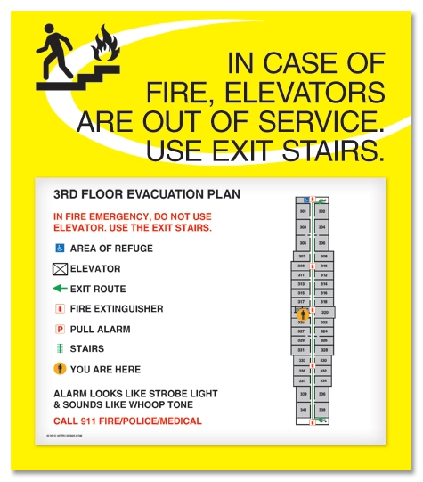 Standard Elevator Evacuation Plans - CA Compliant