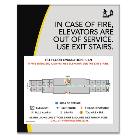 Standard Elevator Evacuation Plans - CA Compliant