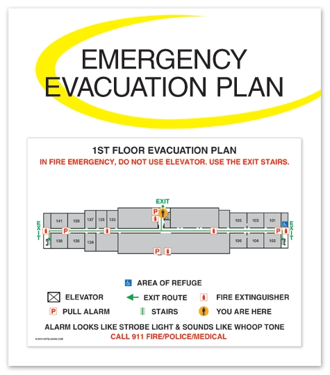 Standard Entrance Evacuation Plans - CA Compliant