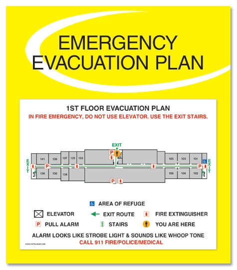 Standard Entrance Evacuation Plans - CA Compliant