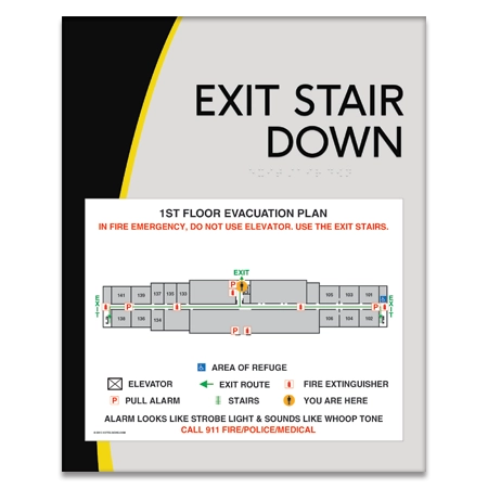 Standard Stairway Evacuation Plans - CA Compliant
