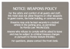 'Notice: Weapons Policy' Sign - FL Compliant - Celtec Version