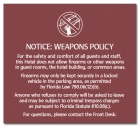 'Notice: Weapons Policy' Sign w/Symbol - FL Compliant - Acrylic Version
