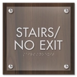 "Stairs/No Exit" Egress Sign - CA Compliant