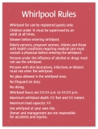 Whirlpool Rules Sign