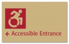 Accessible Entrance Sign w/Dynamic ISA Symbol & Left ArrowReplacements
