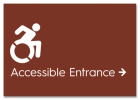 Accessible Entrance Sign w/Dynamic ISA Symbol & Right Arrow