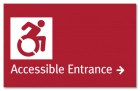 Accessible Entrance Sign w/Dynamic ISA Symbol & Right ArrowReplacements