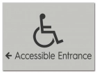Accessible Entrance Sign w/ISA Symbol & Left Arrow