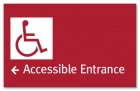 Accessible Entrance Sign w/ISA Symbol & Left Arrow - Replacements