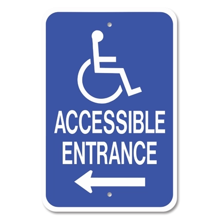 Accessible Entrance - with Left Arrow & ISA