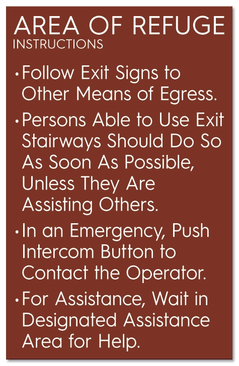 Area of Refuge Instructions