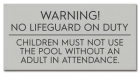Baldwin County, Alabama No Lifeguard Warning Sign