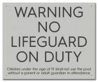 BC Warning - No Lifeguard on Duty Sign