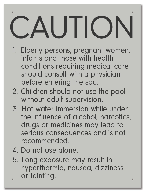 California Spa Rules Sign