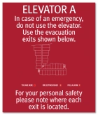 Elevator Evacuation Map (Evacuation Exits) - Replacements