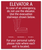 Elevator Evacuation Map (Evacuation Stairways) - Replacements