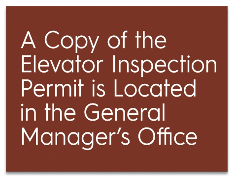 Elevator Inspection Permit Sign