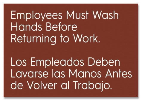 Employees Must Wash Hands Sign