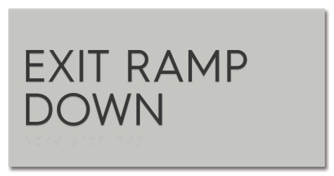 "Exit Ramp Down" Egress Sign - CA Compliant