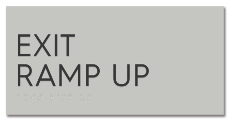 "Exit Ramp Up" Egress Sign - CA Compliant