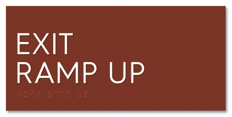 "Exit Ramp Up" Egress Sign - CA Compliant