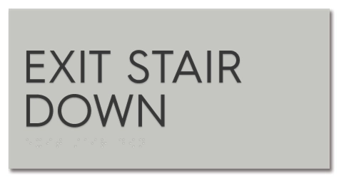"Exit Stair Down" Egress Sign - CA Compliant