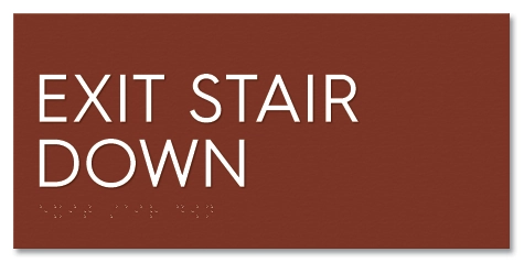 "Exit Stair Down" Egress Sign - CA Compliant