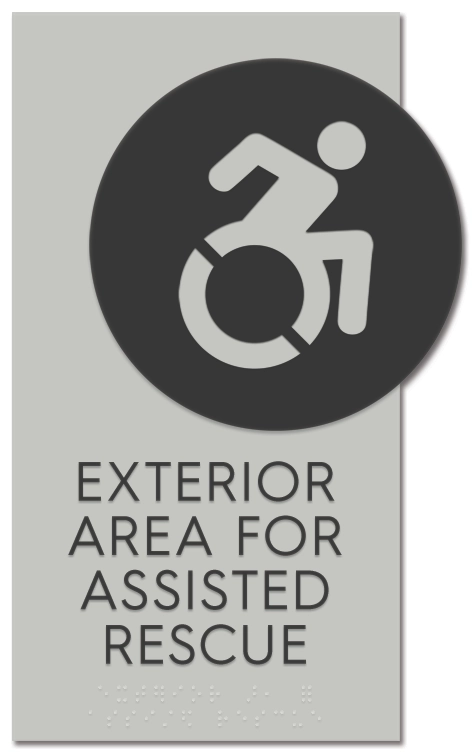 Exterior Area for Assisted Rescue Sign - Dynamic ISA Symbol
