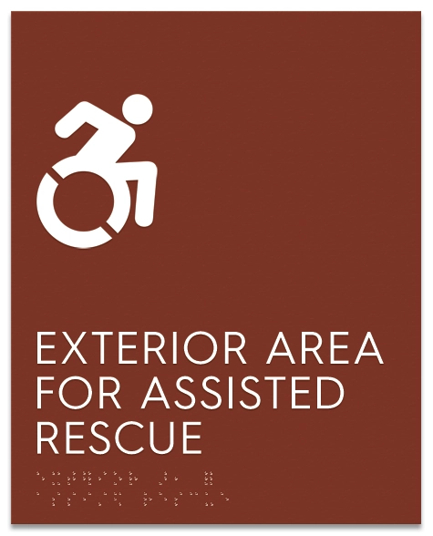 Exterior Area for Assisted Rescue Sign - Dynamic ISA Symbol