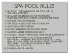Florida Spa Pool Rules Sign