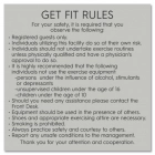 Get Fit Rules Sign