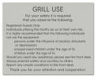 Grill Use Sign