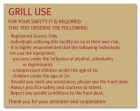 Grill Use Sign - Replacements