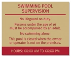 Guest Room Pool Supervision Sign - NJ Compliant
