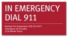 In Emergency Dial 911 (Facility Name) - California Code - Replacements