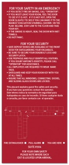 In-Room Evacuation Plans - Replacements