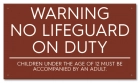 Iowa No Lifeguard On Duty Sign