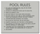 Montgomery County, Alabama Pool Rules and Regulations Sign