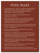Nevada Pool Rules Sign