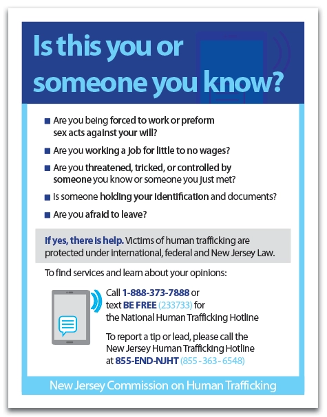 New Jersey Human Trafficking Post - English