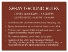 New York City Spray Ground Rules Sign