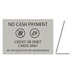 No Cash Payment - Easel Sign