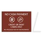 No Cash Payment - Easel Sign