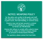 'Notice: Weapons Policy' Sign w/Symbol - FL Compliant - Acrylic Version