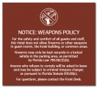 'Notice: Weapons Policy' Sign w/Symbol - FL Compliant - Celtec Version