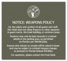 'Notice: Weapons Policy' Sign w/Symbol - FL Compliant - Celtec Version