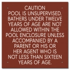 Ontario Canada Unsupervised Pool 2 Sign